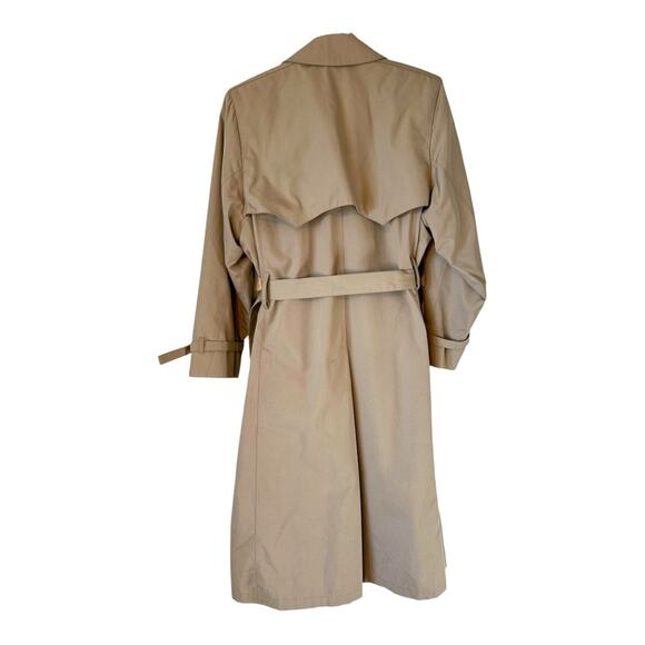 VTG London Fog Double Breasted tan  Houndstooth wool zip liner trench coat. 10R - Picture 5 of 11